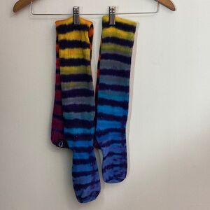 Aquadelics by jamminon Colorful tie dye Striped knee high Socks